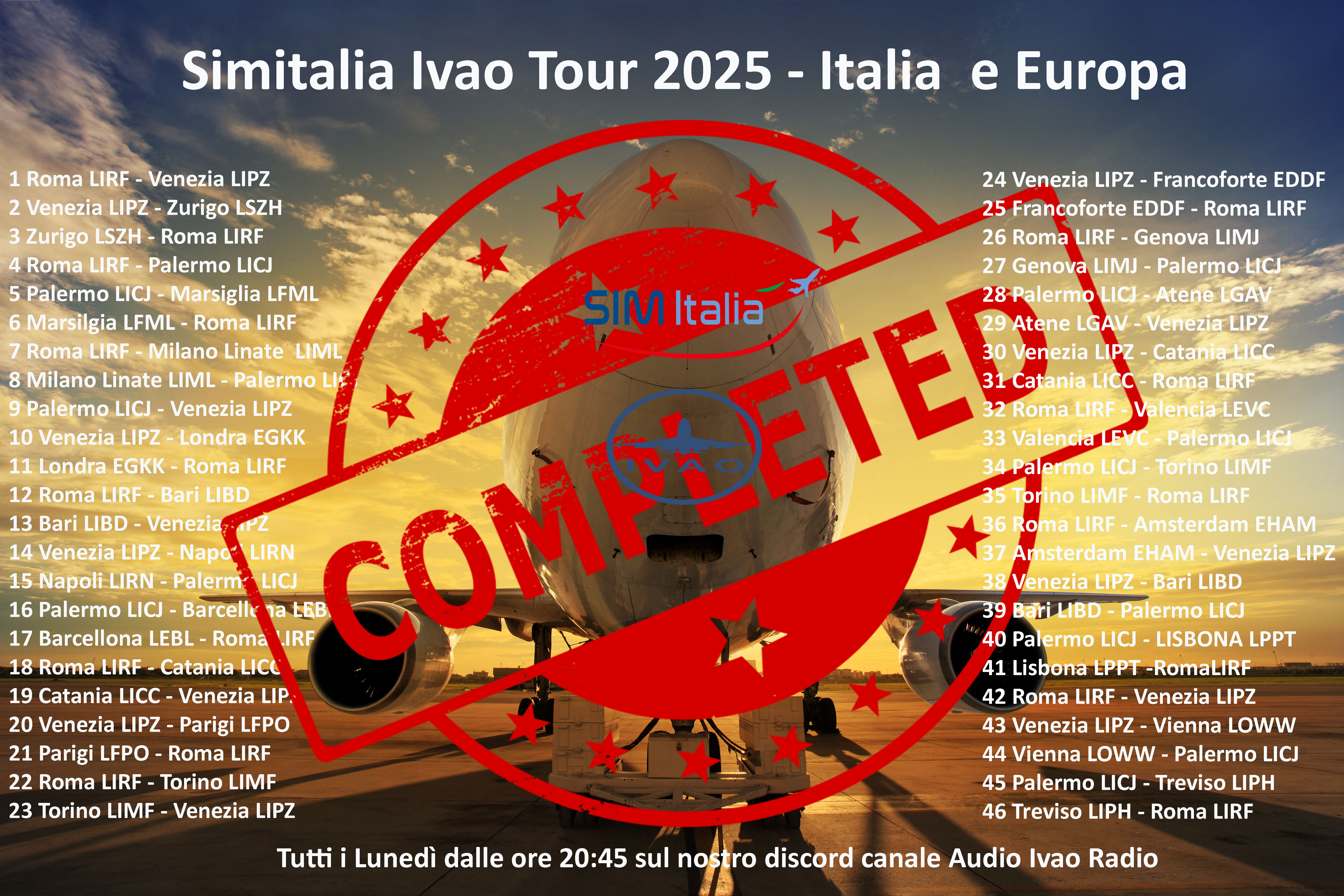 Simitalia ivao tour 2025 - Italia e Europa